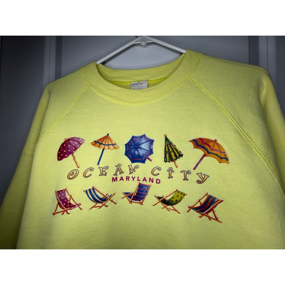 Vintage 90's Ocean City Vacation Crewneck Sweatshirt‎ Size Womens Large No Flaws
